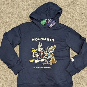 Brand New Warner Bros Hogwarts Looney Tunes Navy blue Hoodie